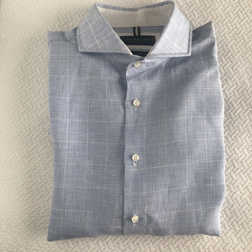 Kent & Curwen like new linen dress shirt